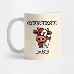 Easily Distracted By Cows: Cutesy Brown Cow Mug